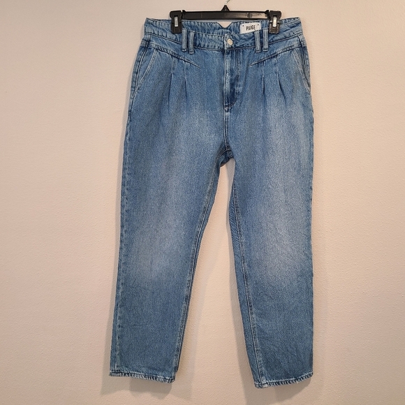 Paige Noella Relaxed Straight Leg Pleated Jeans - Picture 2 of 7